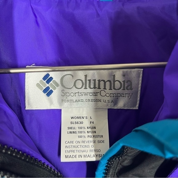 Columbia Sportswear Vintage Criterion Teal Black Purple Zip Up Jacket Large - Picture 5 of 11